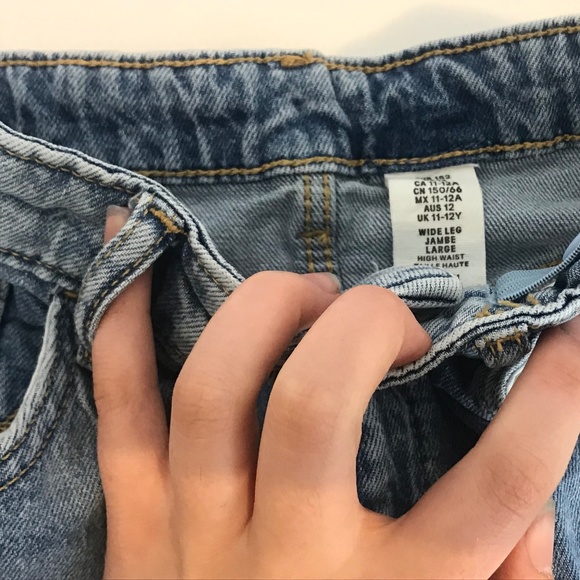 HM high waist wide leg jeans kids size 14 blue - Picture 2 of 4